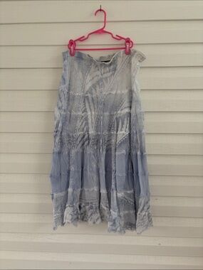 MetroWear Blue Cotton Fairy Skirt XL Tiered Fairy Grunge Flawed Repair